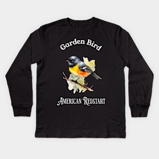 Garden Bird American RedStart Kids Long Sleeve T-Shirt